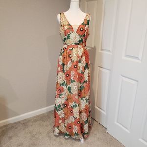 ModCloth Flolal Maxi Dress Size S